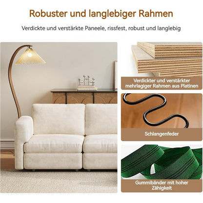 Ecksofa Stoff Modern, 5-Sitzer mit Ottomane