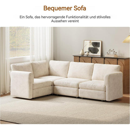 Ecksofa Stoff Modern 7-Sitzer mit Ottomane