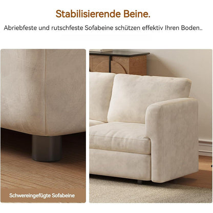 Ecksofa Stoff Modern, 6-Sitzer mit Ottomane