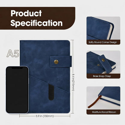 A5 Notizbuch Set mit Stift – Liniert & Geschenkbox in Lederoptik