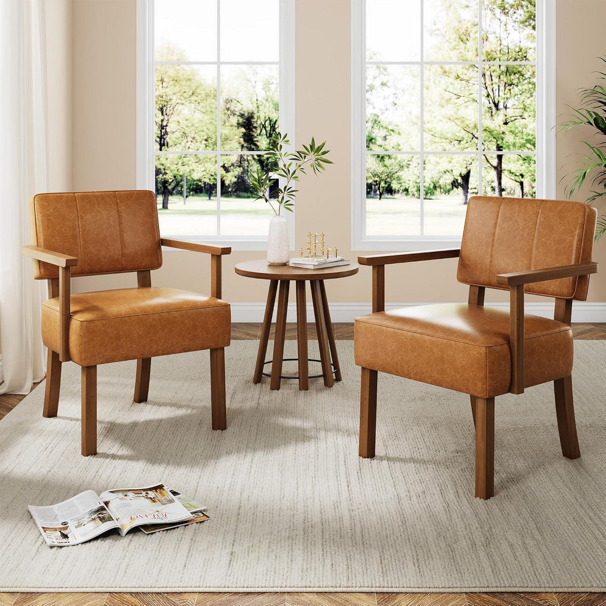 Lounge Sessel Braun – Bequemer Wohnzimmerstuhl in Lederoptik