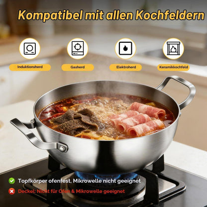 Titan Schmorpfanne 28cm mit Deckel – 10 Liter, Antihaftbeschichtung