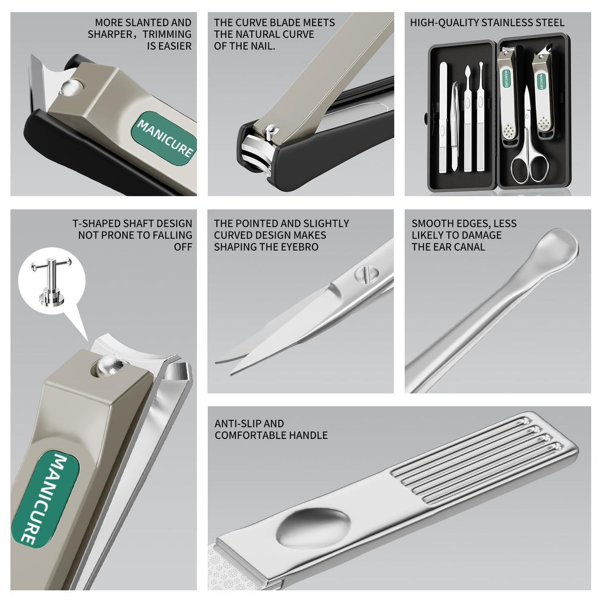 Professionelles Maniküre-Set Edelstahl – 7-teilig mit Etui