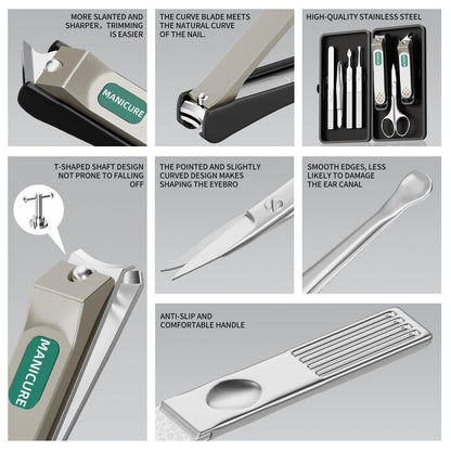 Professionelles Maniküre-Set Edelstahl – 7-teilig mit Etui