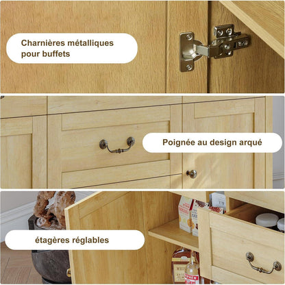 Moderne Kommode 135cm – Sideboard mit 5 Schubladen & 2 Türen