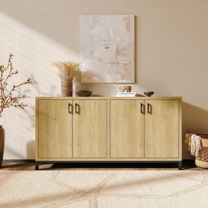 Moderne Kommode 160cm Holzoptik mit 4 Türen & Arbeitsplatte