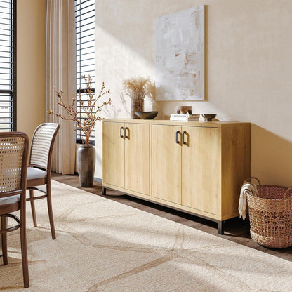 Moderne Kommode 160cm Holzoptik mit 4 Türen & Arbeitsplatte