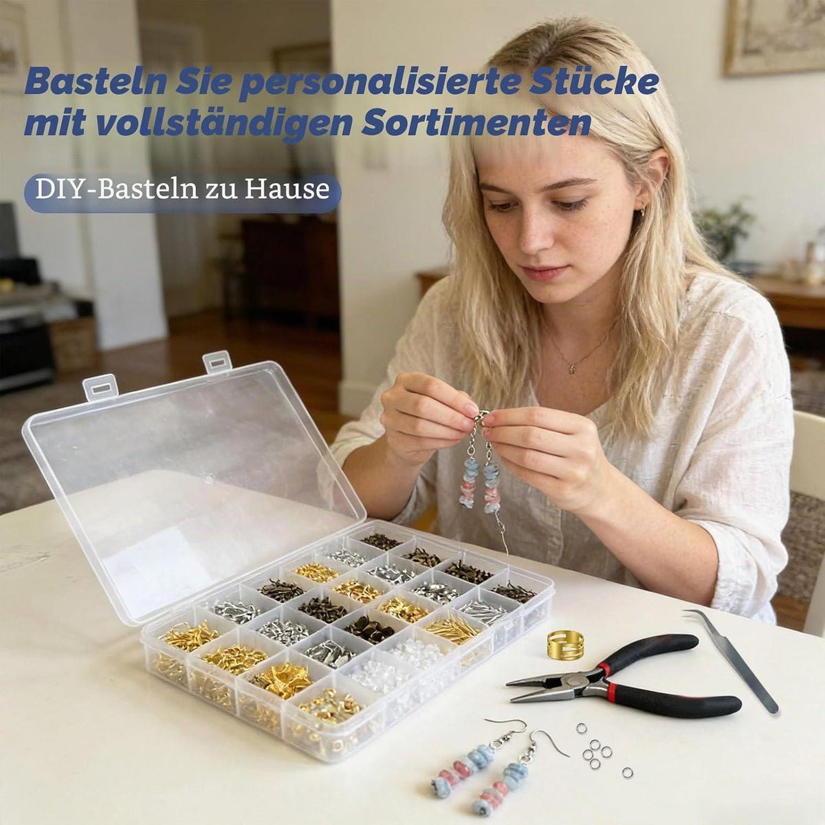 Ohrring-Bastelset 1310 Teile | Schmuckzubehör für Anfänger & Profis