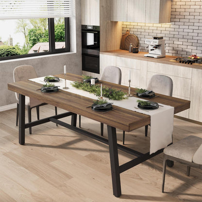 Langer Esstisch 180cm Holzoptik Industrial Stil für 6-8 Personen