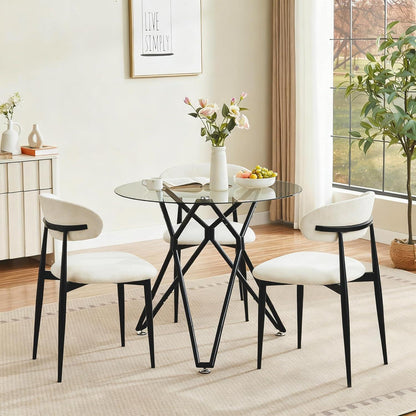 Runder Glastisch 90cm – Moderner Esstisch für 1-4 Personen