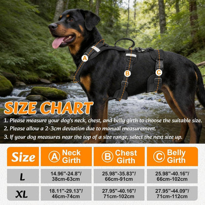 Ausbruchsicher Hundegeschirr mit Griff & Reflektor, XL Schwarz
