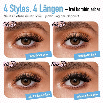 Wimpern Extensions Set 544 Stück – DIY Lashes mit Kleber & Entferner