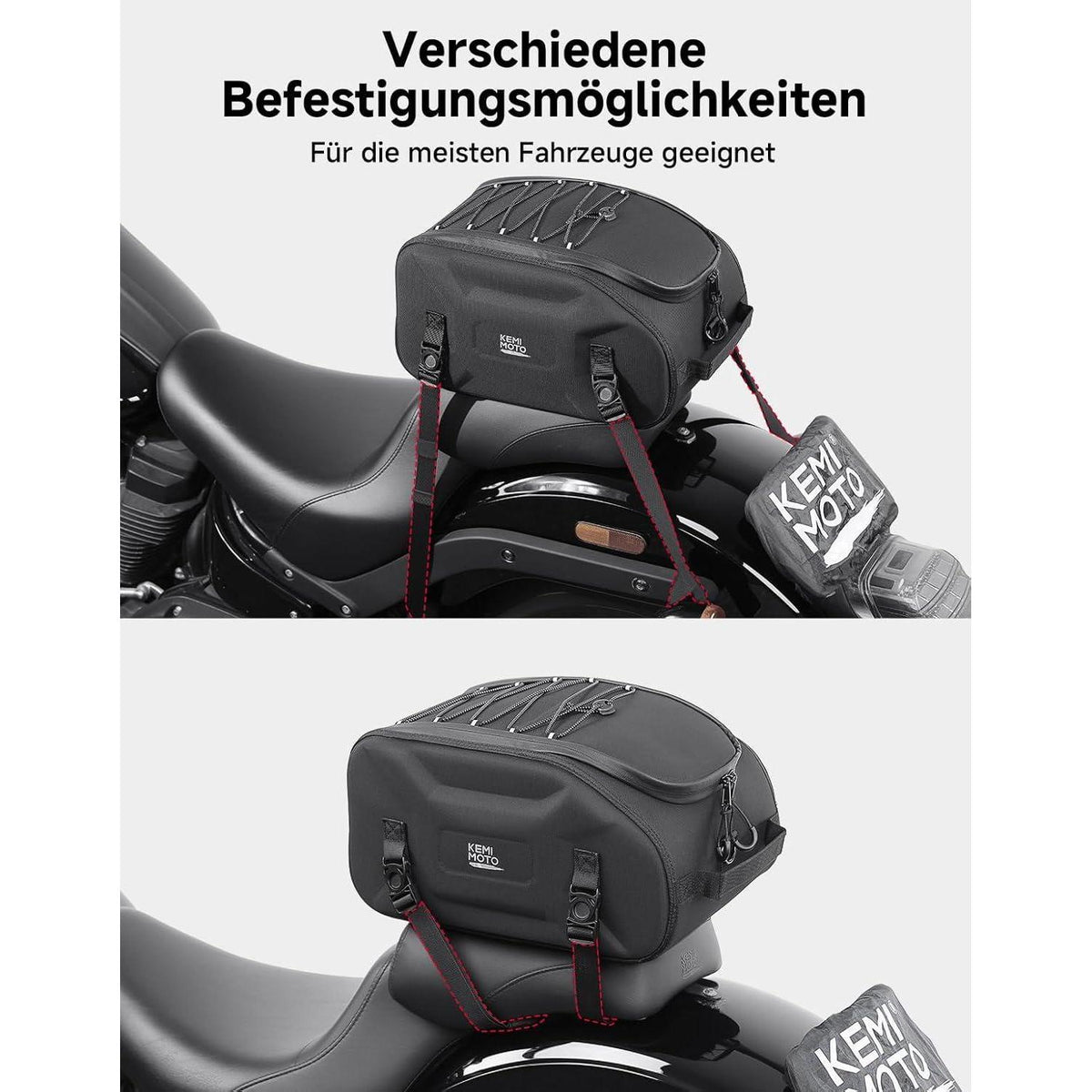 Motorrad Hecktasche 13L Wasserdicht mit Regenhülle