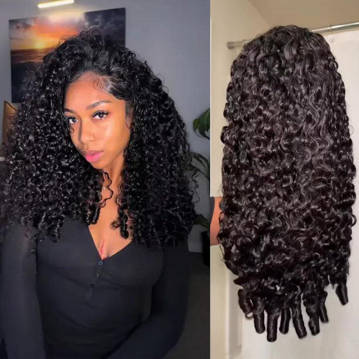 Burmese Curly Echthaar Halbperücke – 20 Zoll, Spiral Locken