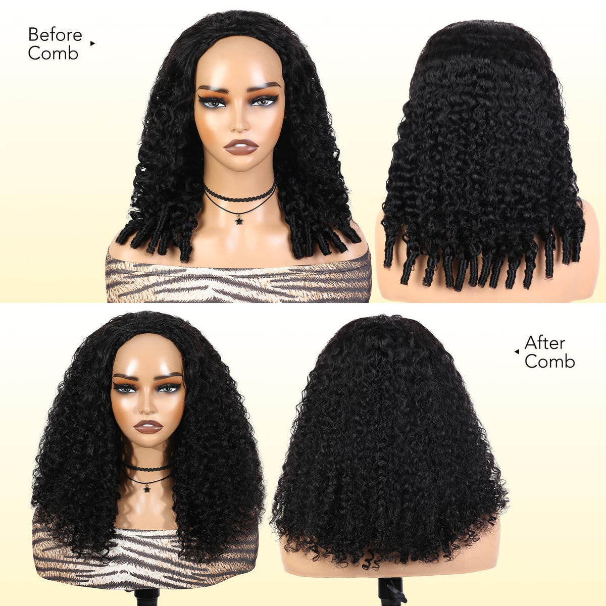 Burmese Curly Echthaar Halbperücke – 20 Zoll, Spiral Locken