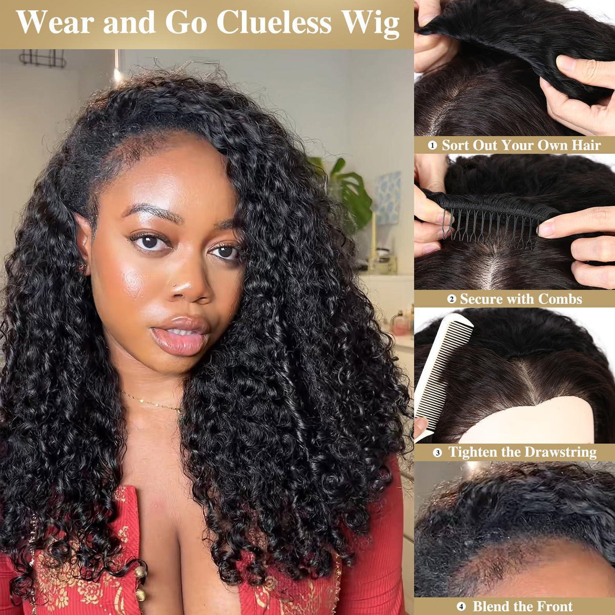 Burmese Curly Echthaar Halbperücke – 20 Zoll, Spiral Locken