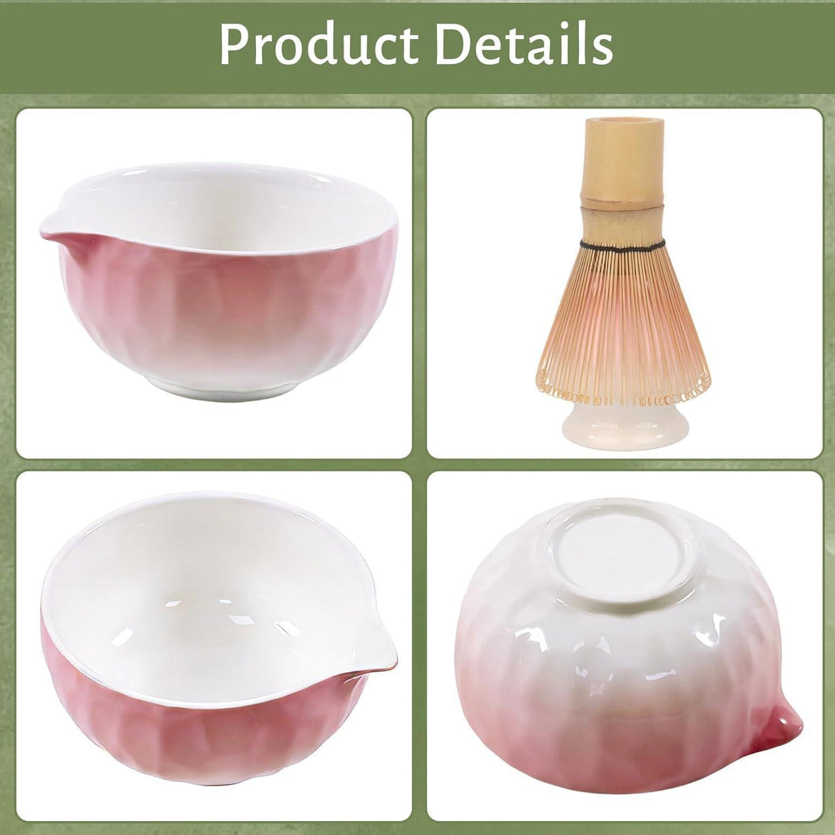 Matcha Besen Set 7-teilig mit Tablett & Box Rosa