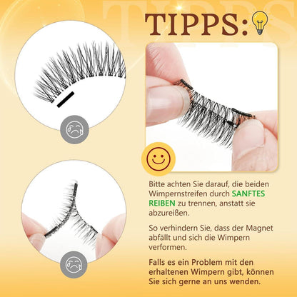 Magnetische Wimpern Set ohne Kleber - 2 Paar mit Applikator