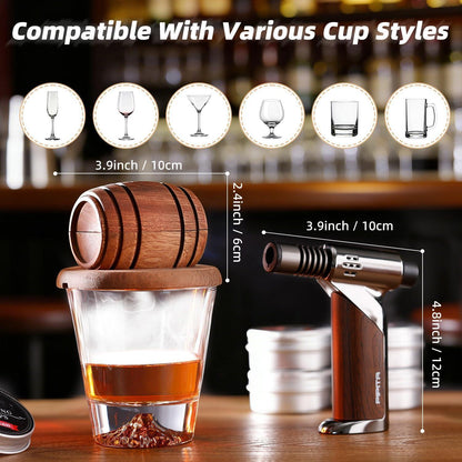 Cocktail Räucher Set mit Fackel & 8 Räucherholz-Aromen