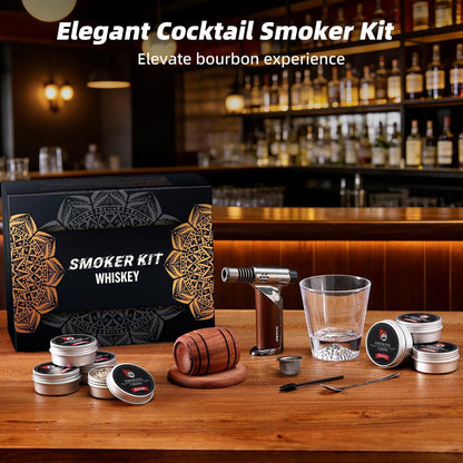 Cocktail Räucher Set mit Fackel & 8 Räucherholz-Aromen