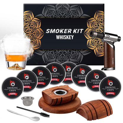 Cocktail Räucher Set mit Fackel & 8 Räucherholz-Aromen