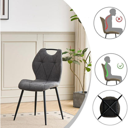 Runder Esstisch Set mit 4 Polsterstühlen im Nordic Stil