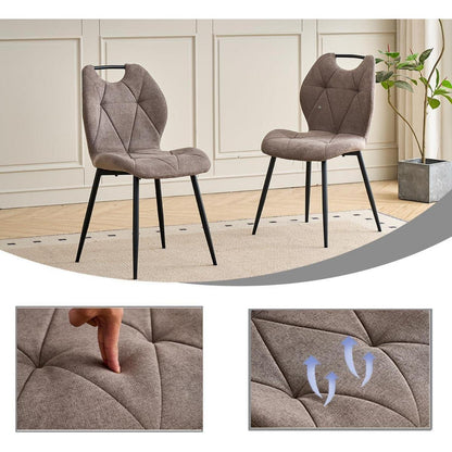 Runder Esstisch Set mit 4 Polsterstühlen im Nordic Stil