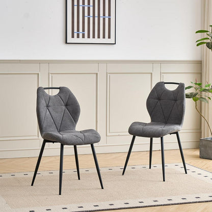 Runder Esstisch Set mit 4 Polsterstühlen im Nordic Stil