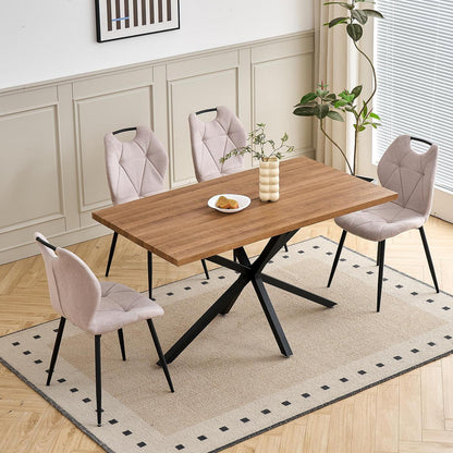 5-teiliges Esszimmer-Set: 140cm Tisch + 4 gepolsterte Stühle