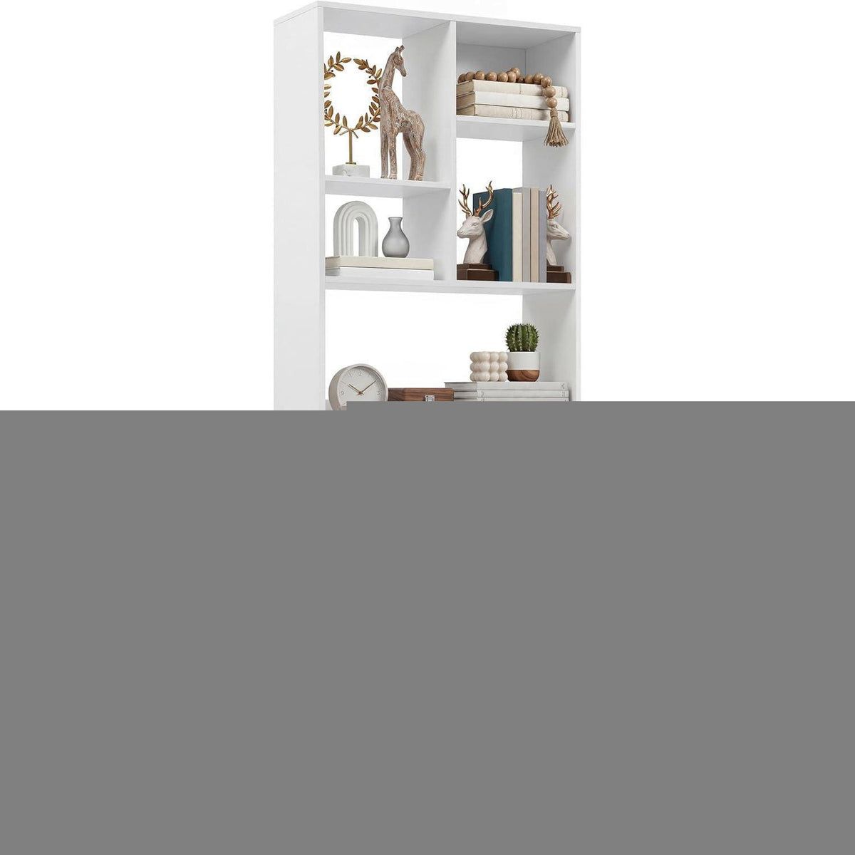 Hohes Bücherregal mit Schublade – Weiß, 60x24x170 cm