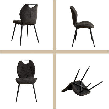 5-teiliges Esszimmer-Set: 140cm Tisch + 4 gepolsterte Stühle