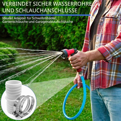 4x Poolschlauch Verbinder 38mm mit Schlauchschellen