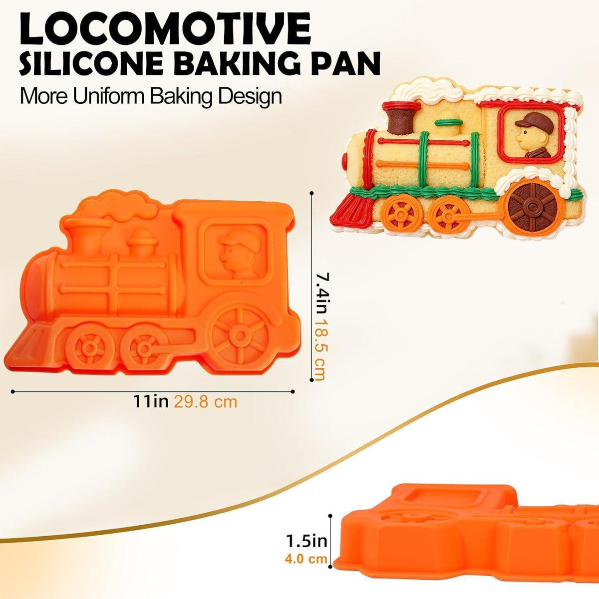 3D Zug Backform – Silikonform für Lokomotive Torten