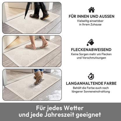 Schmutzfangmatte Creme 43x75 cm – Waschbare Fußmatte für Innen & Außen