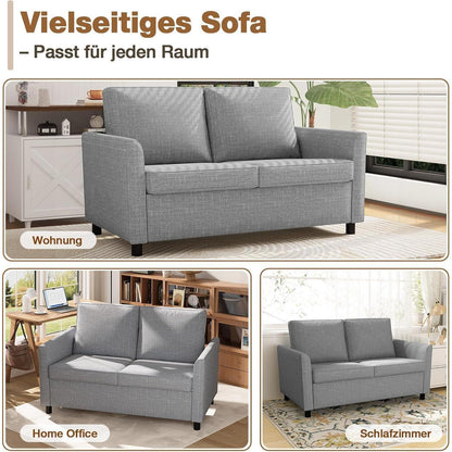 2-Sitzer Sofa Modern, Abnehmbar & Platzsparend (Hellgrau)