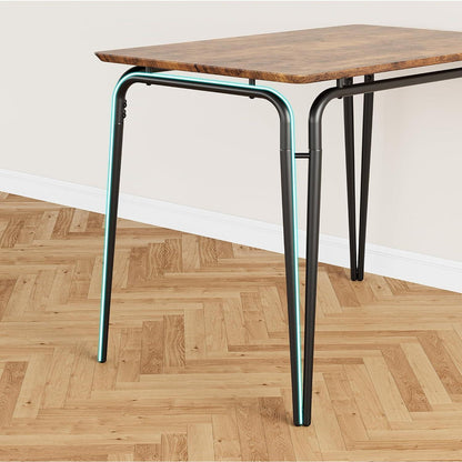 Esszimmer Set mit Tisch und 4 gepolsterten Stühlen – Retro Design