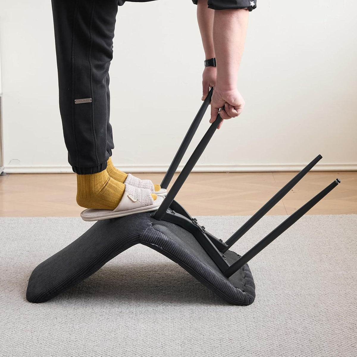 Moderner Esstisch Set 100cm rund + 4 Cord Stühle