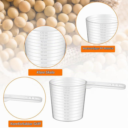 2er-Set Messbecher Kunststoff 120ml – Präzise Messbecher für Küche & Haushalt