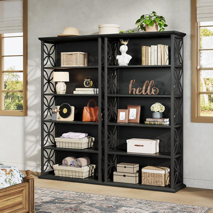 Industrielles Bücherregal 6 Ebenen – Freistehendes Regal für Wohnzimmer