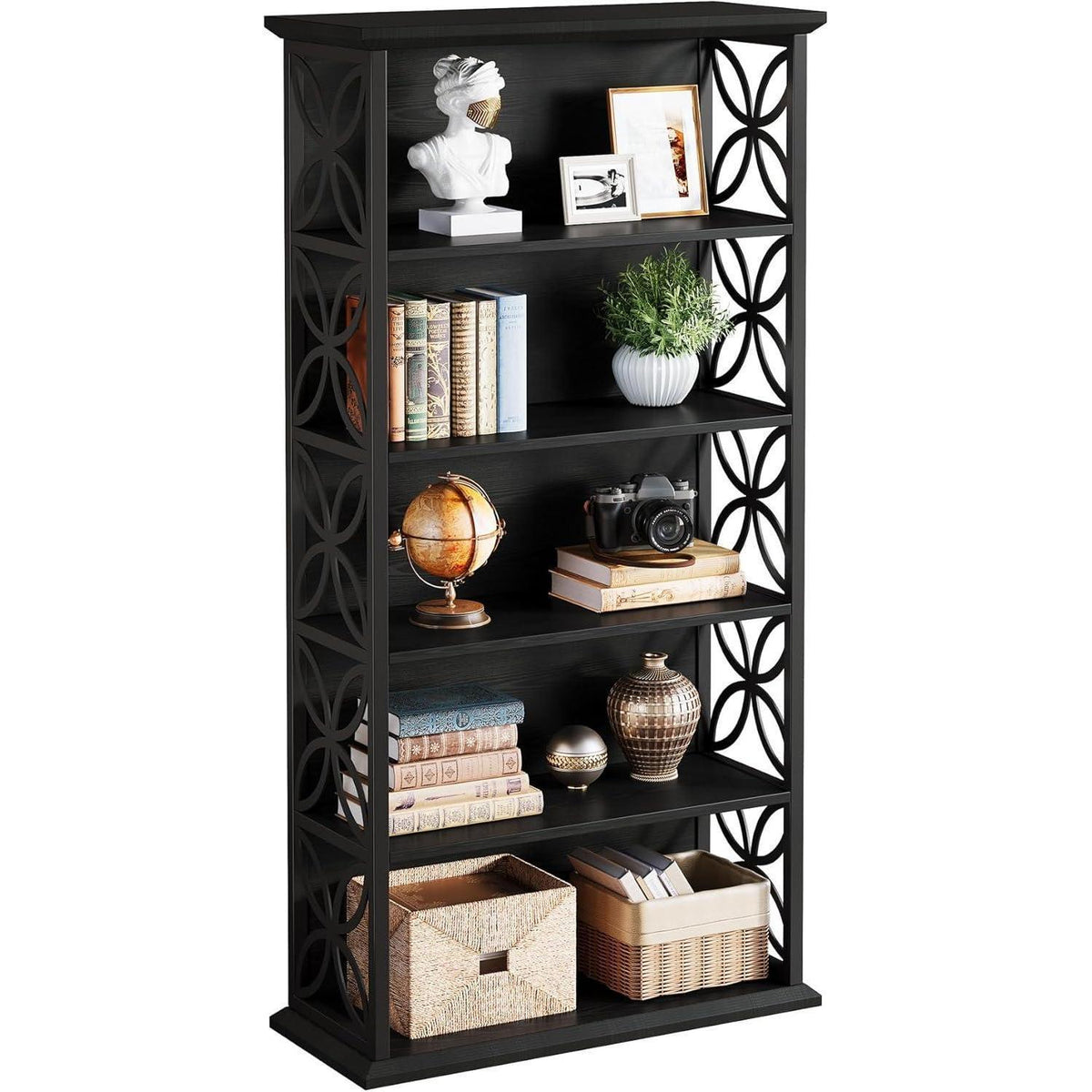 Industrielles Bücherregal 6 Ebenen – Freistehendes Regal für Wohnzimmer