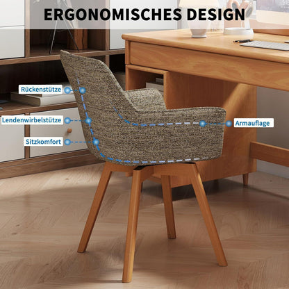 6er Set Drehstühle Samt, Braun – Esszimmer & Wohnzimmer