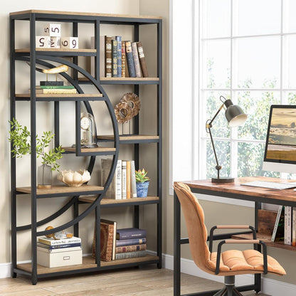 Industrielles Bücherregal 5-Etagen – Hohes Etagere für Wohnzimmer
