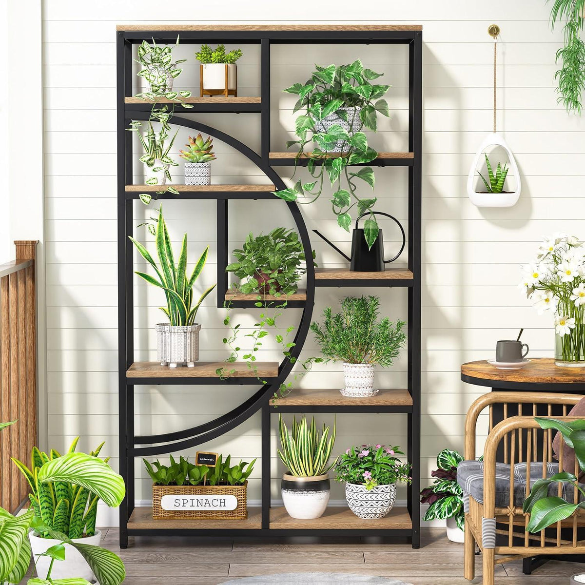 Industrielles Bücherregal 5-Etagen – Hohes Etagere für Wohnzimmer
