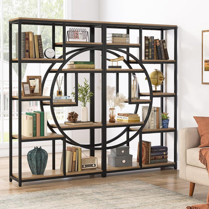 Industrielles Bücherregal 5-Etagen – Hohes Etagere für Wohnzimmer