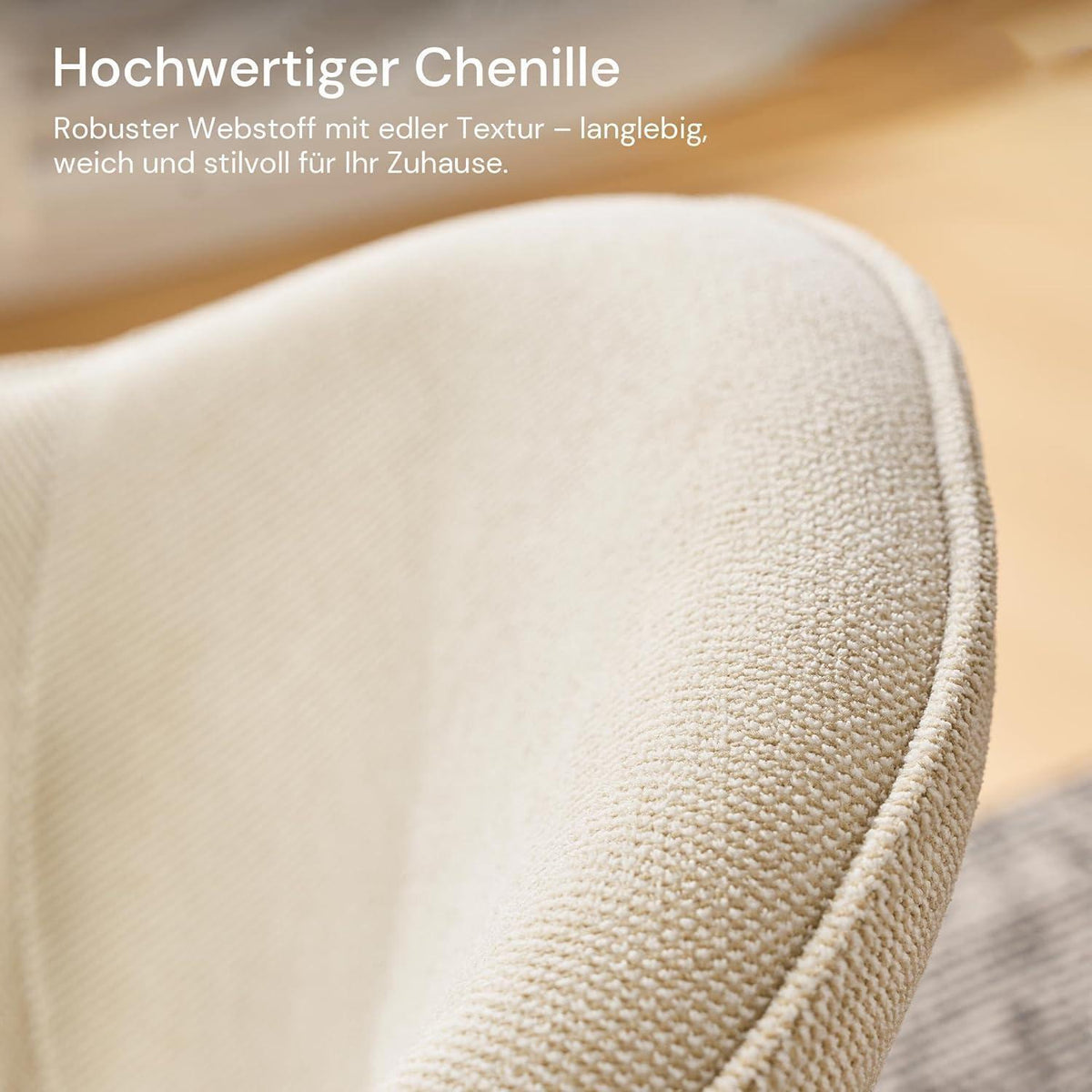 Esszimmerstuhl mit Armlehnen, Beige Chenille Modern