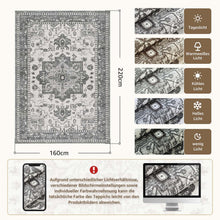 Vintage Kurzflor Teppich Grau 160x220 cm – Waschbar & Faltbar