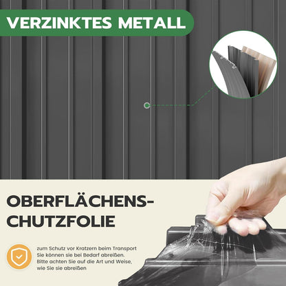 Gartenhaus Metall 196x119cm – Gerätehaus mit Pultdach & Tür