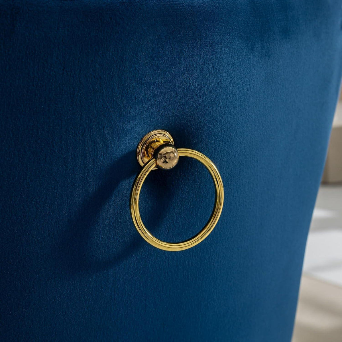 Esszimmerstühle 6er Set, Samt & Goldene Beine, Blau