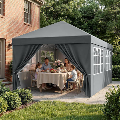 3x6m Faltpavillon wasserdicht mit Seitenwänden & UV-Schutz