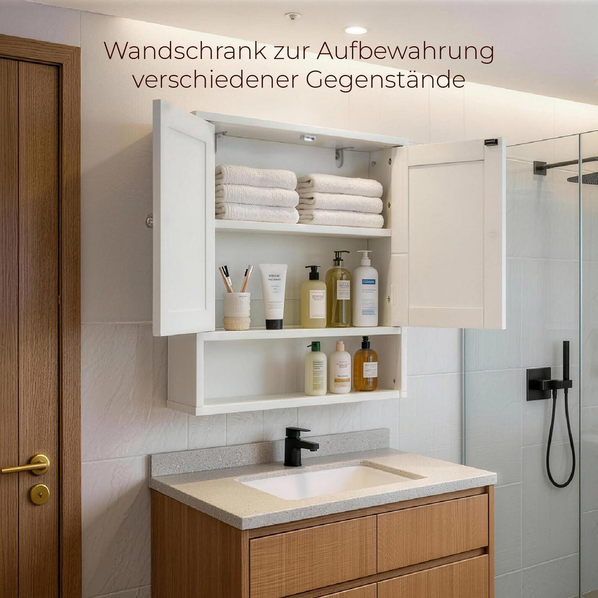 Hängeschrank Weiß Stil 2 | Bad- & Küchenschrank mit Einlegeboden